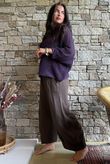 Conrad Grunge Loose Cotton Knit Aubergine